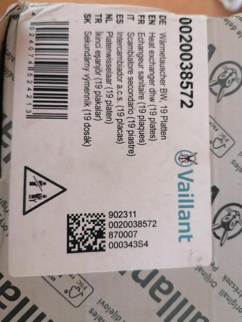Echangeur sanitaire Vaillant 19 plaques (0020038572), Bricolage & Construction, Chauffage & Radiateurs, Neuf, Chaudière CC ou Chaudière combinée