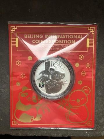 2024 Aus - Koala Beijing coin show privy panda - 1 oz silver, Enlèvement ou Envoi, Argent