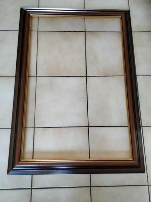 kader 90 x 60  / lijst 90 x 60 / bruine kader, Huis en Inrichting, Woonaccessoires | Lijsten, Zo goed als nieuw, 75 cm of meer