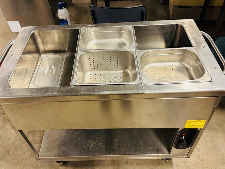 RVS Koelwerkbank met 3 GN-Bakken – Zeer Goede Staat, Articles professionnels, Horeca | Autre, Enlèvement ou Envoi