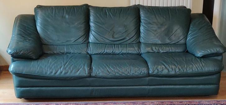 Driezit lederen zetel merk Natuzzi, Huis en Inrichting, Zetels | Zetels, Gebruikt, Ophalen