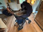 First Atlanta kinderwagen donkerblauw & brown leather, Kinderen en Baby's, Ophalen, Zo goed als nieuw
