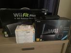Zwart Wii + Wii Fit + 2 Controllers + Spellen, Games en Spelcomputers, Ophalen of Verzenden, Met 2 controllers, Met games