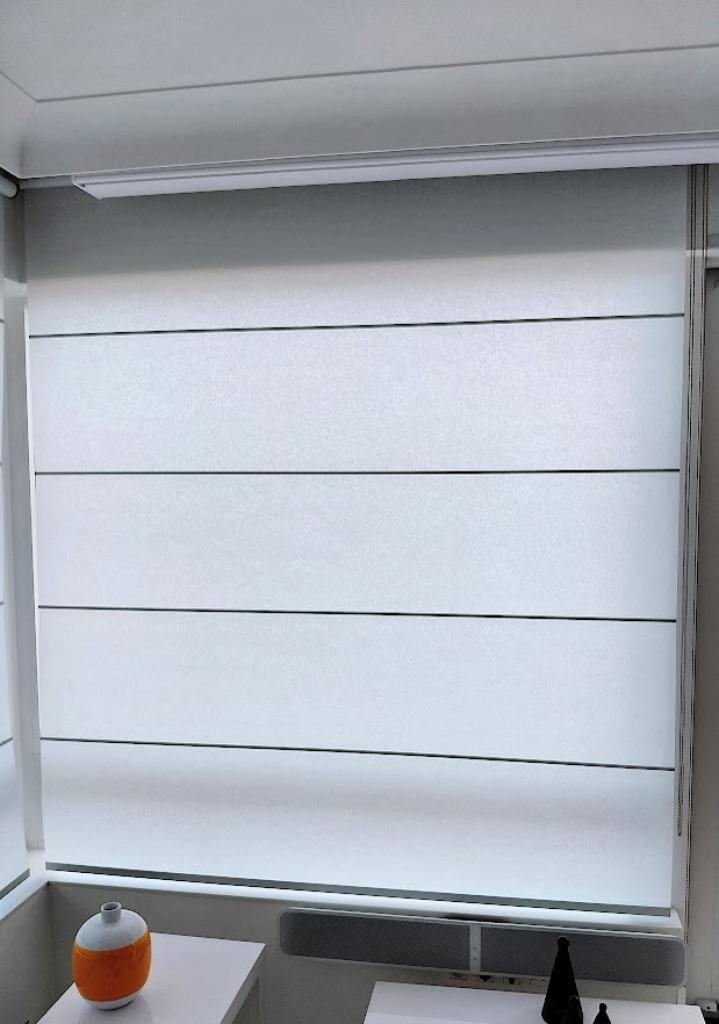 rolgordijn Luxaflex XL, Huis en Inrichting, Stoffering | Gordijnen en Lamellen, Gebruikt, 200 cm of meer, Wit, Ophalen