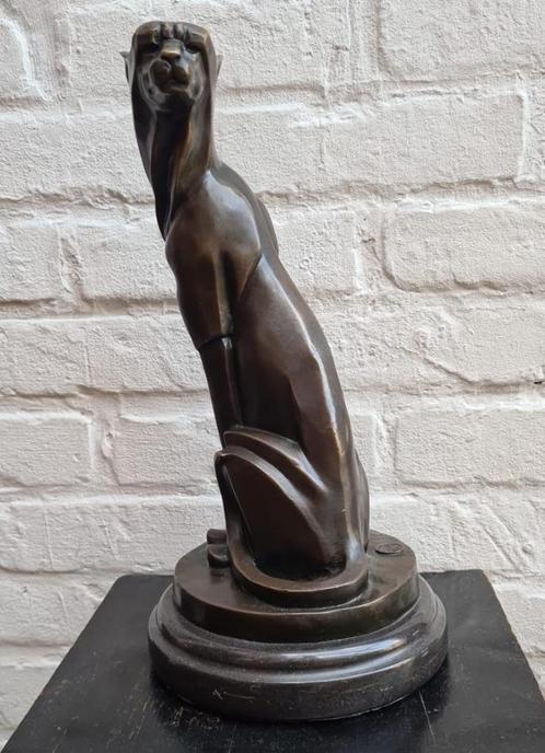 Bronzen beeld Cheeta, Milo Martin (1893-1970), Zwitserland, Antiek en Kunst, Antiek | Brons en Koper, Brons, Ophalen of Verzenden