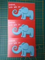 koekoe hier ben ik Petit Gervais olifant geboorte kaartje x3, Verzamelen, Ophalen of Verzenden, Zo goed als nieuw