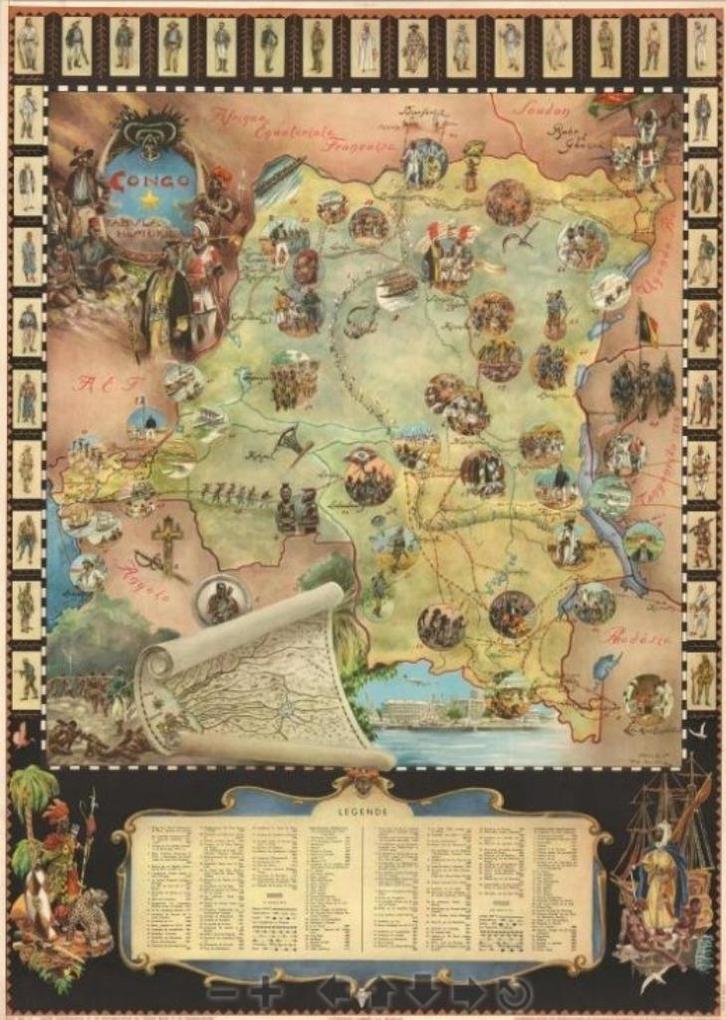 Congo - Tabula Historica - 1955 James Thiriar, Boeken, Atlassen en Landkaarten, Ophalen