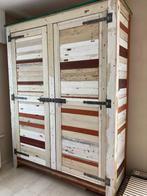 Grote kast massief gerecycleerd hout, Antiek en Kunst, Ophalen