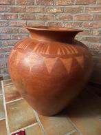 Grote pot met delsel , keramiek, Tuin en Terras, Ophalen, Zo goed als nieuw
