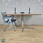 Vintage eetkamer tafel (Eames stijl) chromen poot (70s), Ophalen of Verzenden