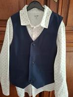 Chemise + gilet sans manches  2 pièces, Kinderen en Baby's, Kinderkleding | Maat 128, Zo goed als nieuw, Setje, Jongen, Ophalen