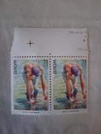 Belgique 2001 - Paire Europa "L'Eau" (Bord de feuille), Timbres & Monnaies, Neuf, Enlèvement ou Envoi, Non oblitéré, Art