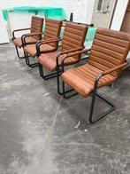 Lederen vintage eetkamer stoelen Hoge kwaliteit, Huis en Inrichting, Stoelen, Ophalen, Gebruikt, Vintage, Leer