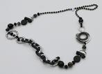 Neuf ! Superbe long collier noir et argent, Enlèvement ou Envoi, Neuf, Argent, Autres matériaux