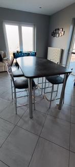 Hoge tafel met 4 krukken, Ophalen, Gebruikt, Rond, Contemporain