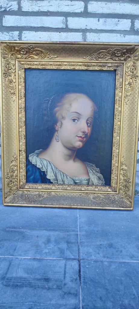 Europese school XVIII-XIX Portret van een adelijke dame, Antiek en Kunst, Kunst | Schilderijen | Klassiek, Ophalen of Verzenden