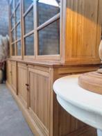Buffet/vitrine en chêne LIVRAISON GRATUITE, Avec tablette(s), 200 cm ou plus, Comme neuf, Landelijk