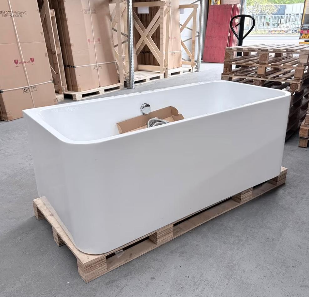 DESIGN bad half vrijstaand 160x75x60 luxe model nr301, Huis en Inrichting, Ophalen of Verzenden, Nieuw, Wit