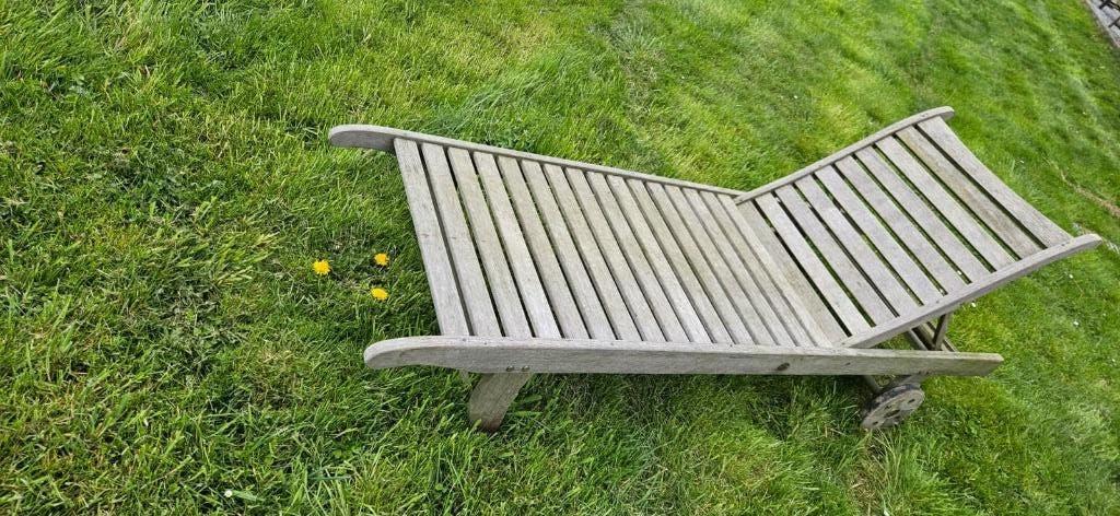 transat de jardin en teck, Enlèvement, Utilisé, Réglable