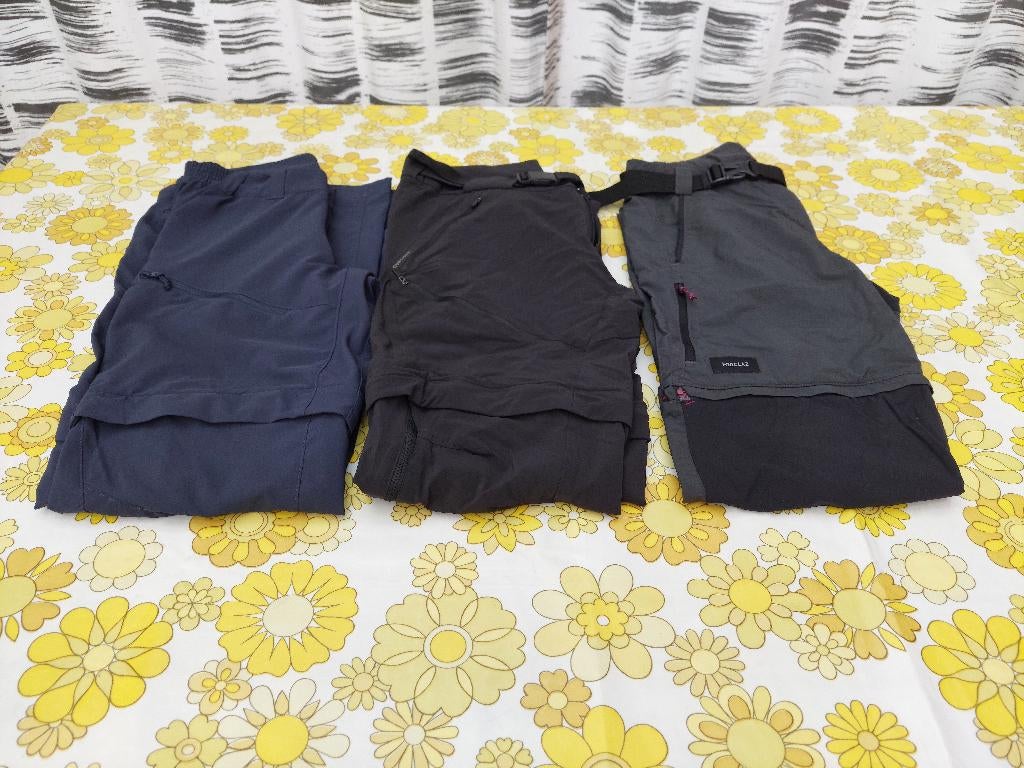 3 Stevige wandel-afritsbroeken mt S+M, Ophalen of Verzenden, Zo goed als nieuw, Maat 46 (S) of kleiner, Decathlon