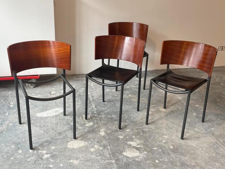 4 chaises Philippe Starck pour XO, Maison & Meubles, Chaises, Comme neuf, Quatre, Bois, Synthétique, Cuir, Métal, Osier ou Rotin