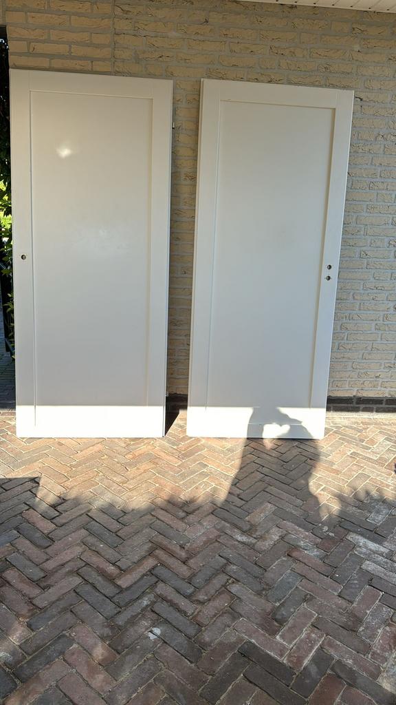 2 opdekdeuren, Ophalen, 80 tot 100 cm, Binnendeur, Zo goed als nieuw