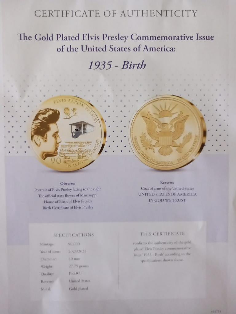 Pièce rare d'Elvis Presley, Timbres & Monnaies, Monnaies | Europe | Monnaies euro, Enlèvement ou Envoi