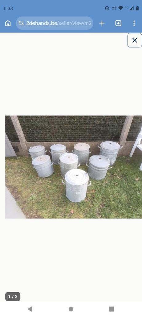 8 oude waterdichte zinken steriliseerketels, Ophalen