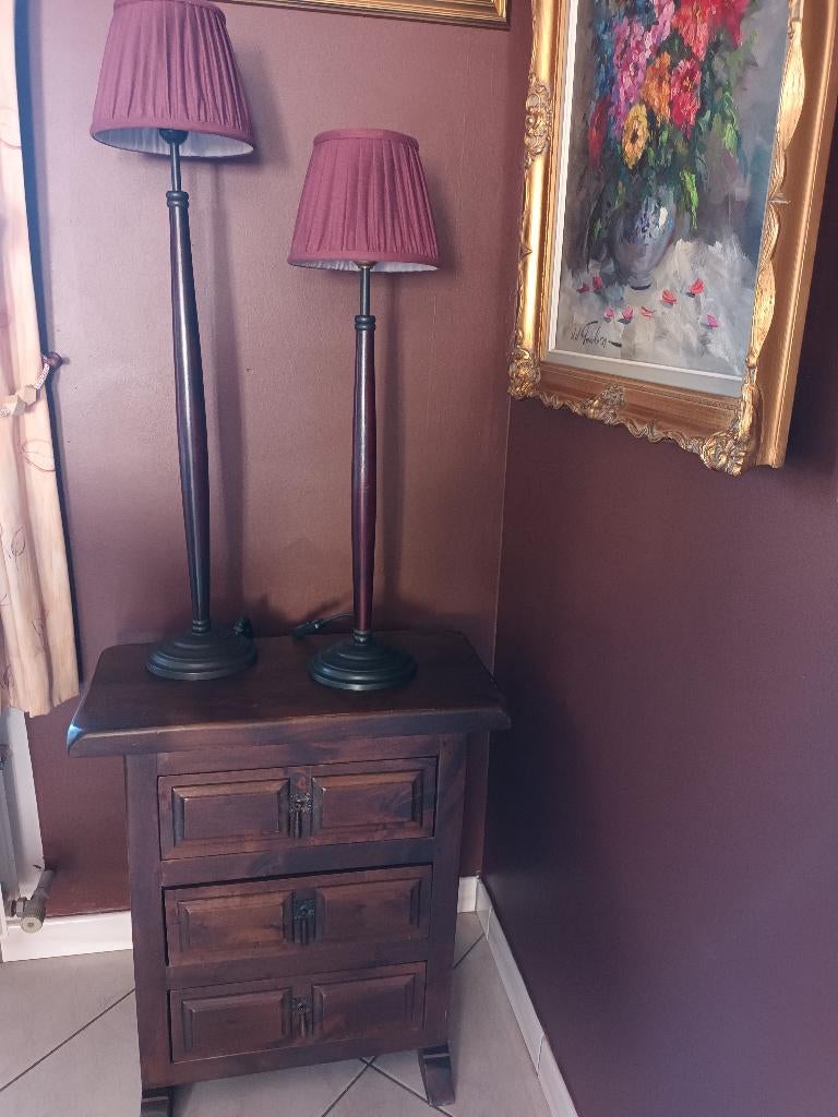 Tafellampen, judeco , groot , 2/stuks , prachtlampen, Enlèvement, Comme neuf, Bois, 75 cm ou plus