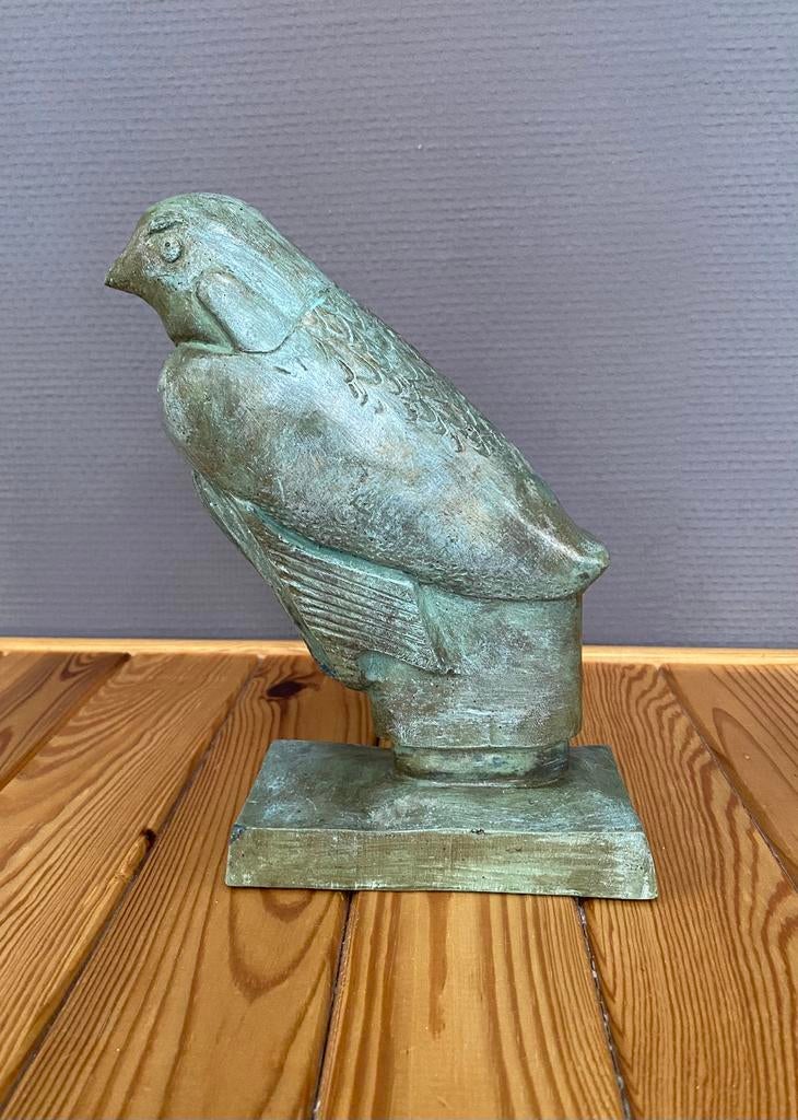 Egyptisch beeldje van de heilige valk Horus, Ophalen of Verzenden, Zo goed als nieuw, Dier