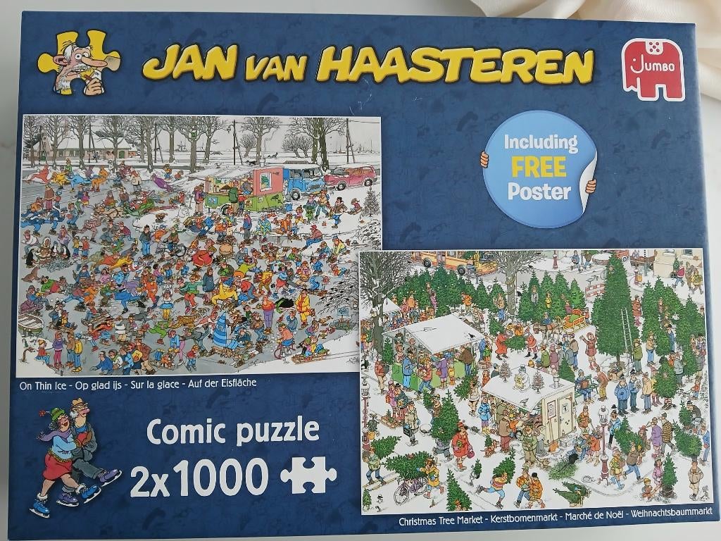 7 dozen Puzzels Jan van Haasteren 2 x 1000 stukjes, Ophalen, 500 t/m 1500 stukjes, Zo goed als nieuw, Legpuzzel