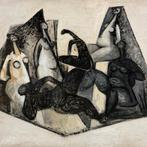 Huile sur papier « Amitiés » de Berthe Dubail, Enlèvement ou Envoi