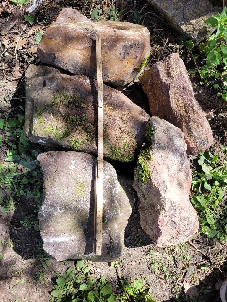 Roodpaarse vijverstenen (Set van 5), Ophalen, Zo goed als nieuw, Vijverrand