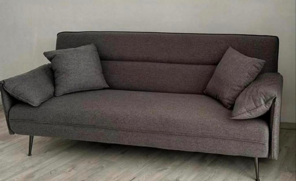 Canapé convertible - gris, Enlèvement, Comme neuf, Trois personnes, Banc droit