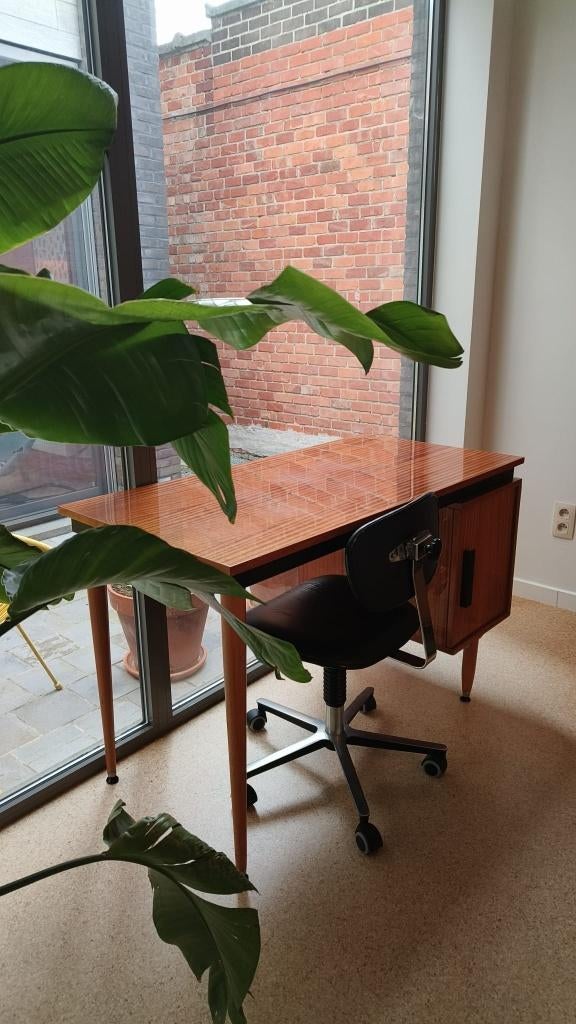 Bureau autoportant brillant du milieu du siècle, Maison & Meubles, Bureaux, Utilisé, Bureau-armoire combiné, Autres marques, Vintage