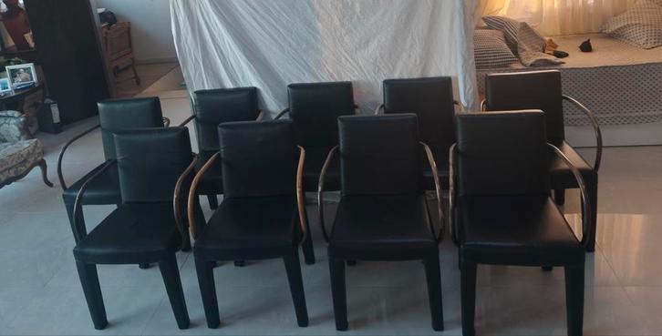 10 chaises fauteuils design  marque b & b Italia par le, Maison & Meubles, Chaises, Utilisé, Cinq, Six Chaises ou plus, Cuir, Noir