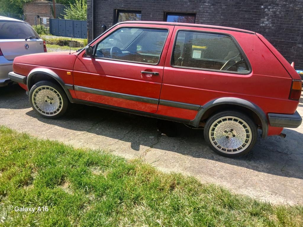 Vw golf 2 rabbit 13cc injection 1992 187372km papier 100% be, Rouge, Achat, Boîte manuelle, Toit ouvrant