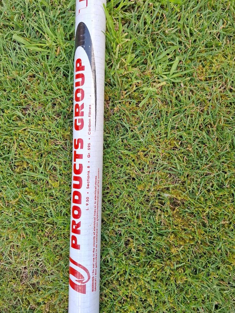 hengel Carbon 9,5 meter, Ophalen, Zo goed als nieuw, Vaste hengel