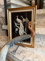 Art deco pauw in hoorn en wanddecoratie pauw, Enlèvement ou Envoi