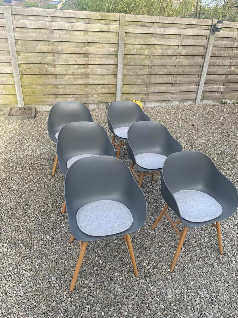 Kuipstoelen, donkergrijs, Maison & Meubles, Chaises, Gris, Comme neuf, Enlèvement, Cinq, Six Chaises ou plus