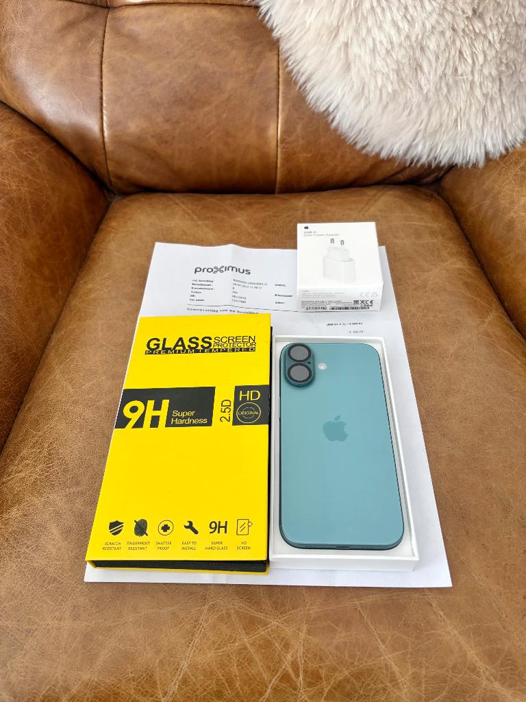 iPhone 16 <NIEUWE STAAT> 100% Batterij + garantie, Télécoms, Téléphonie mobile | Apple iPhone, 128 GB, IPhone 16, Comme neuf, 100 %