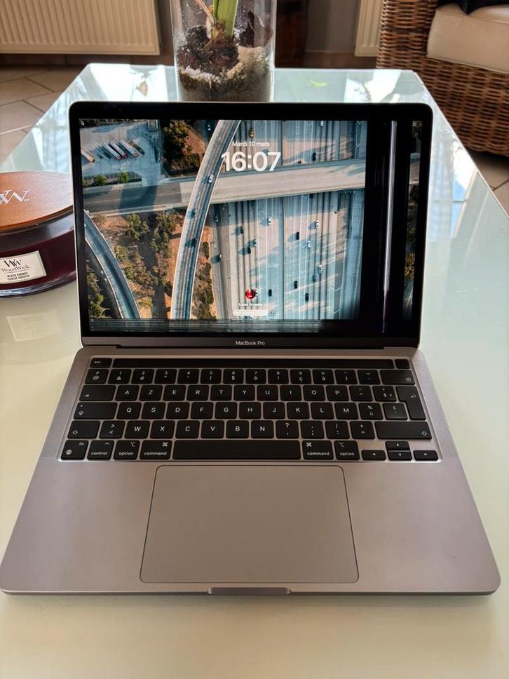 MacBook Pro M1 13” – écran cassé – fonctionne, Informatique & Logiciels, Apple Macbooks, Comme neuf, MacBook, Enlèvement