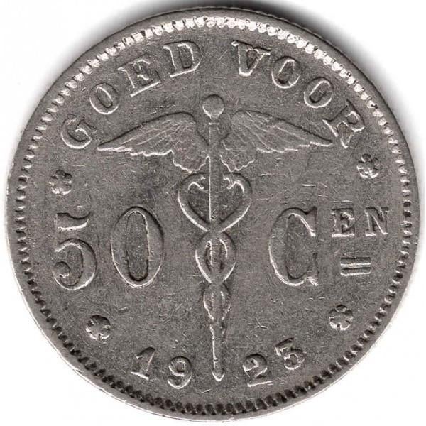 België 50 centimen 1923-1928, Postzegels en Munten, Munten | België, Losse munt, Ophalen of Verzenden