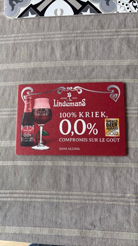 Tapis à bière Lindemans, Collections, Enlèvement, Neuf, Sous-bock