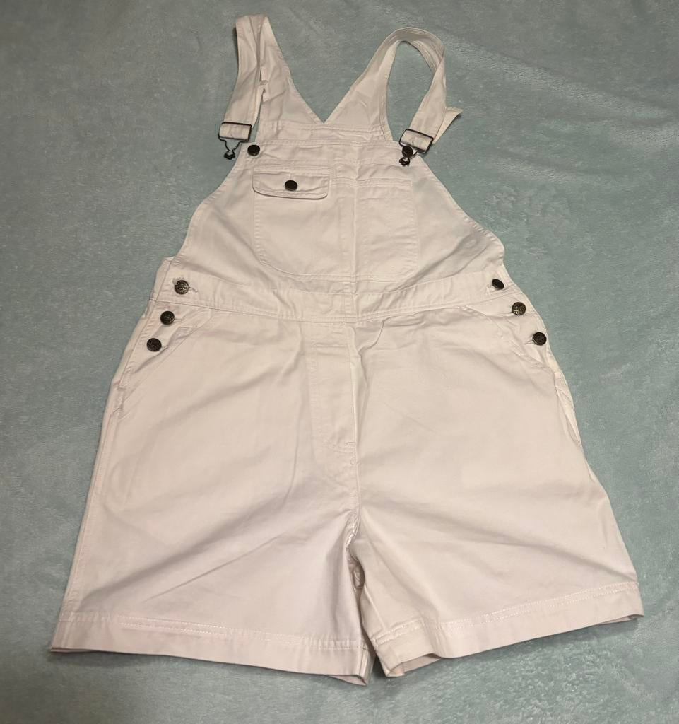 Witte katoenen salopette,korte pijpen 42., Kleding | Dames, Ophalen of Verzenden, Zo goed als nieuw, Maat 42/44 (L), Wit