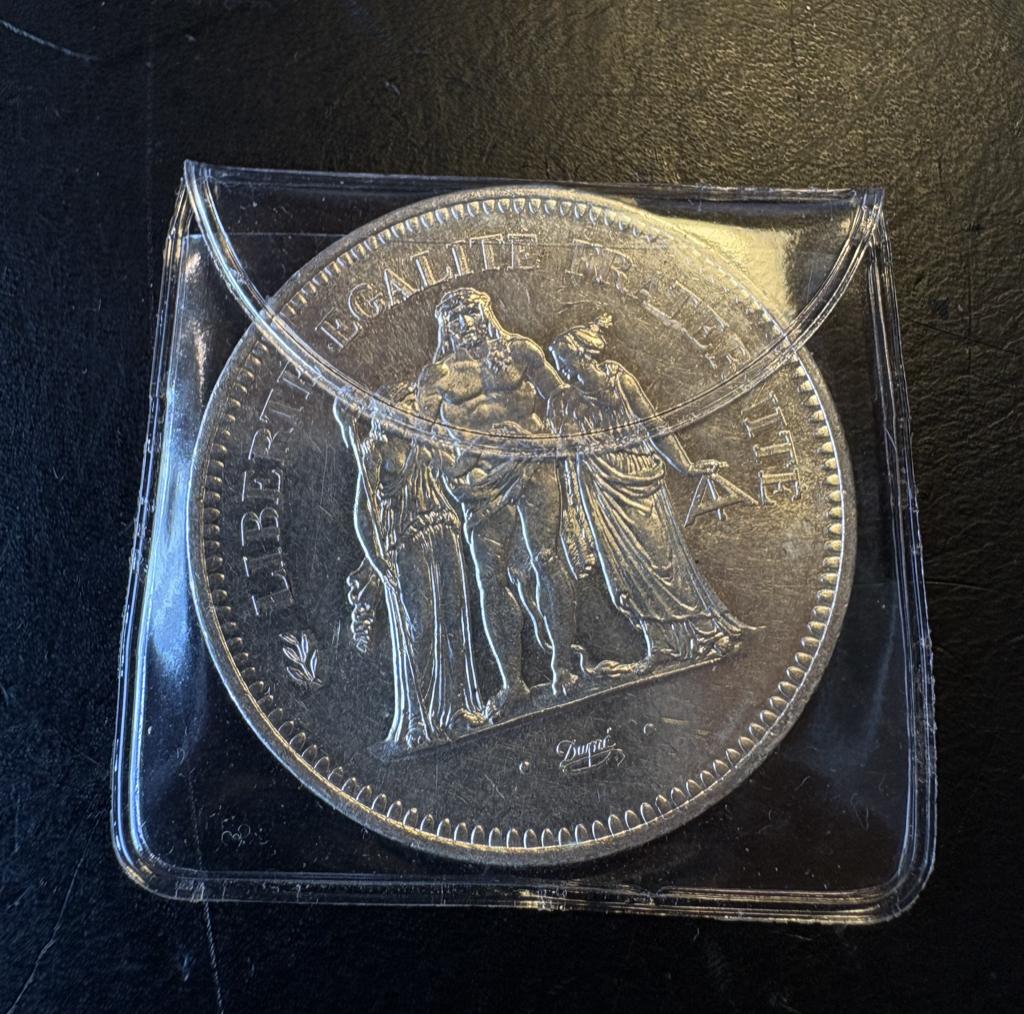 50 FRS FRANÇAIS Argent HERCULE 1977, Enlèvement, Comme neuf