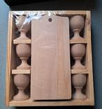 Ontbijtset, eierdopjes & broodplankjes, nieuw, Huis en Inrichting, Keuken | Servies, Ophalen, Overige materialen, Overige typen