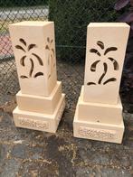 UNIEKE Set van 2 tuinlampen steen zandsteen verlichting tuin, Enlèvement, Neuf, Pierre, Autres types