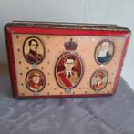 Retro blikken doos   5 Belgische Koningen ., Verzamelen, Ophalen, Gebruikt