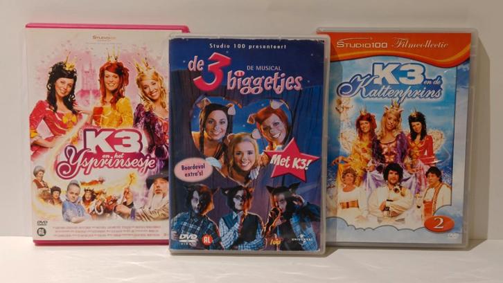 K3 DVD Pakket 3 Films Originele Formatie Studio 100 prinses, Cd's en Dvd's, Dvd's | Kinderen en Jeugd, Zo goed als nieuw, Tv non-fictie